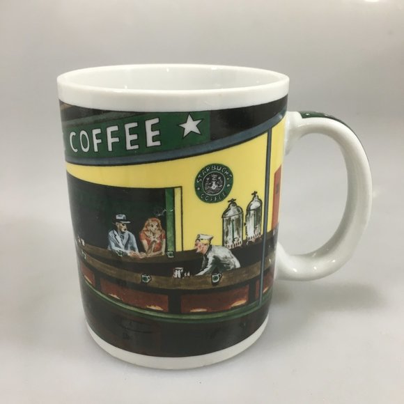 Starbucks Chaleur Nighthawks Edward Hopper Diner Coffee Mug 12 oz D Burrows - Picture 1 of 6
